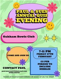 Paul & Sues Annual Quiz Night
